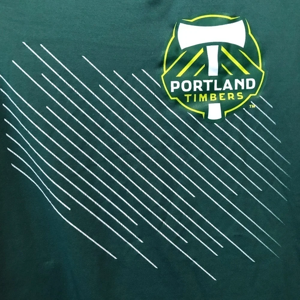 Adidas climalite youth L-14 Portland Timbers/  green v neck tee